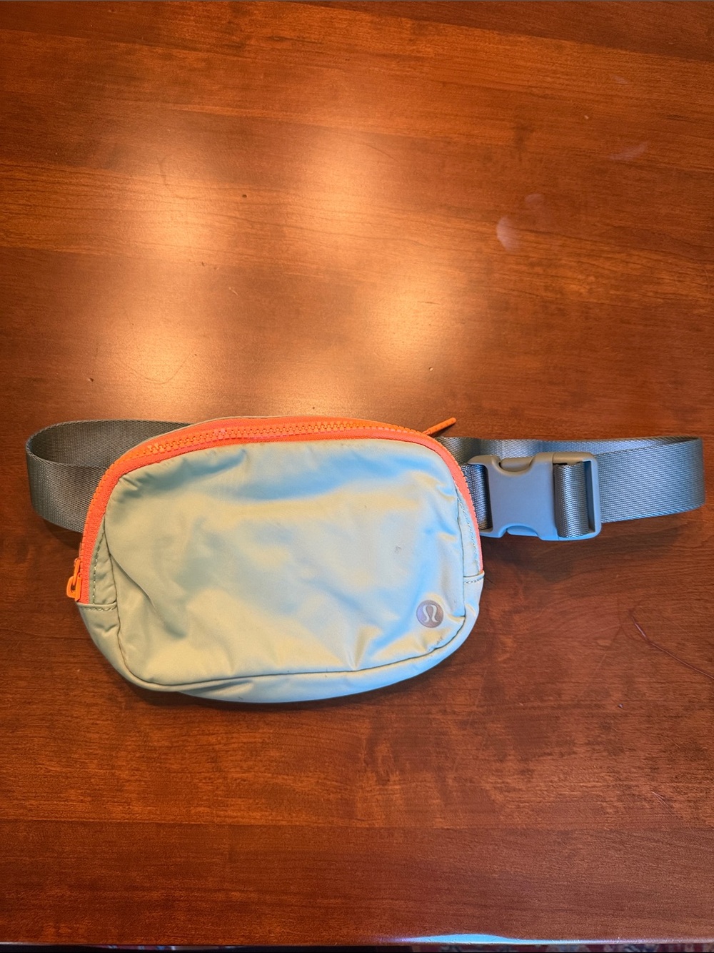 lululemon athletica Light Blue Waist Pack with Orange Zipper